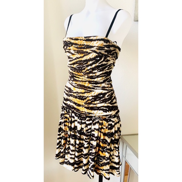 Dolce & Gabbana Tiger Print Fit & Flare Mini-Dress - Picture 2 of 8